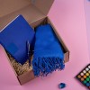 Набор подарочный VENUS BLUE: шарф, бизнес-блокнот, ручка, коробка, стружка, темно-синий - Рекламно производственная компания "Рекламная кухня" - сувениры для бизнеса.