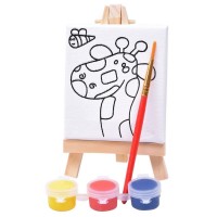 Набор для раскраски "Жираф":холст,мольберт,кисть, краски 3шт - Рекламно производственная компания "Рекламная кухня" - сувениры для бизнеса.