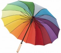 Зонт-трость "Радуга" (полуавтомат) - 16 разноцветных клиньев - Рекламно производственная компания "Рекламная кухня" - сувениры для бизнеса.