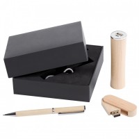 Набор Wood: аккумулятор, флешка и ручка - Рекламно производственная компания "Рекламная кухня" - сувениры для бизнеса.