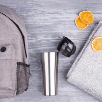 Набор подарочный RELAXINGG: плед, термокружка, рюкзак, серый - Рекламно производственная компания "Рекламная кухня" - сувениры для бизнеса.